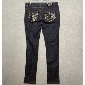 RocaWear Women's Embroidered Pocket Dark‎ Denim Jeans Slim Stretch Y2K Size 13